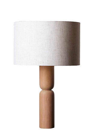 Queen lámpara de mesa madera pantalla lino